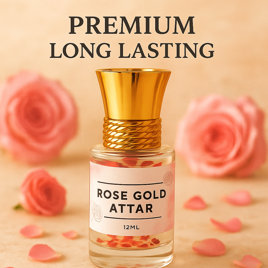 Rose Gold Attar – Premium 24-Hour Long Lasting Fragrance (12ML)