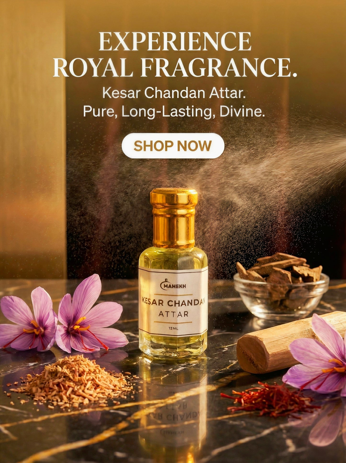 Premium Kesar Chandan Attar | Handcrafted Natural Attar