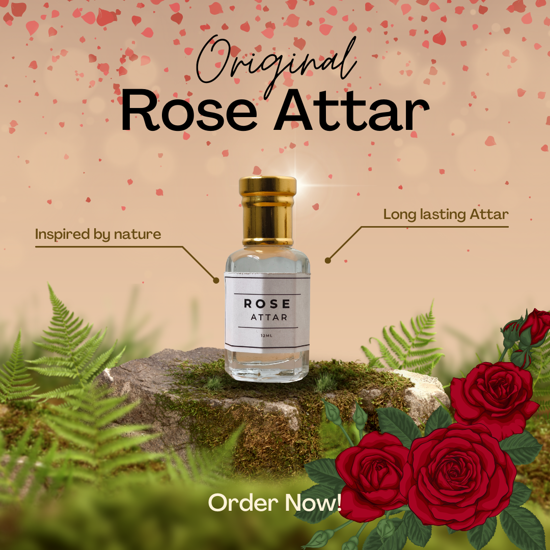 🌹 Rose Attar – Luxurious Blend of Roses & Exotic Oud | Long-Lasting & Alcohol-Free ✨