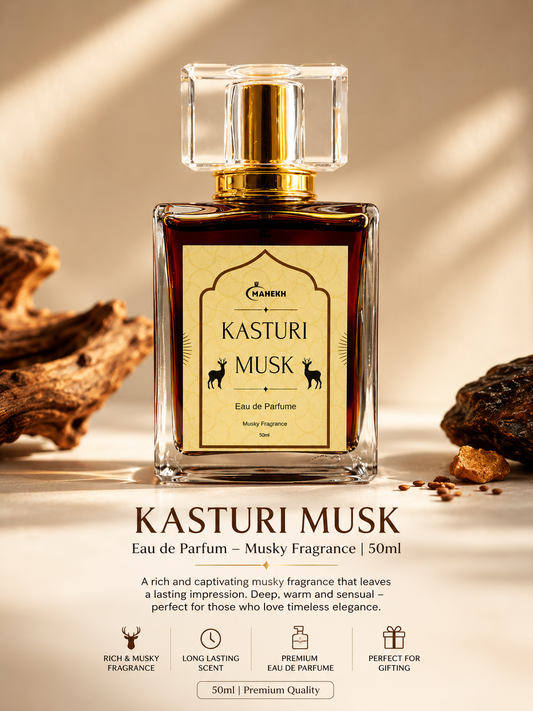 Mahekh Kasturi Musk Eau de Parfum – Rich & Musky Long-Lasting Fragrance | 50ml