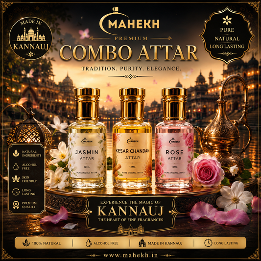 Mahekh Luxury Floral Trio – Jasmin • Kesar Chandan • Rose
