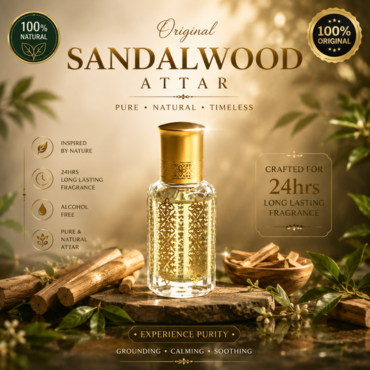 💫Sandalwood Attar – The Essence of Orignal Sandalwood | Long-Lasting & Alcohol-Free 🌿✨