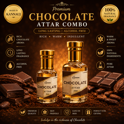 🍫 Chocolate Attar – Premium Long Lasting Roll-On Perfume Oil