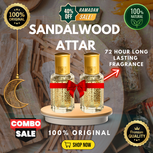 ✨ Royal Sandalwood Attar Combo ( Pack of 2 ) – The Essence of Purity & Peace ✨