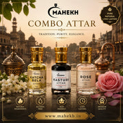 👑✨ Katcha Bela + Kasturi + Rose Premium Attar Combo Set (Pack of 3) ✨👑
