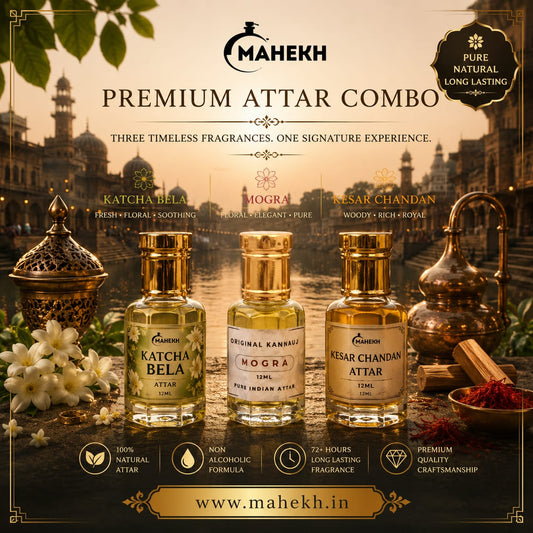 Premium Attar (Set of 3) ✨ KATCHA BELA, KESAR CHANDAN, MOGRA