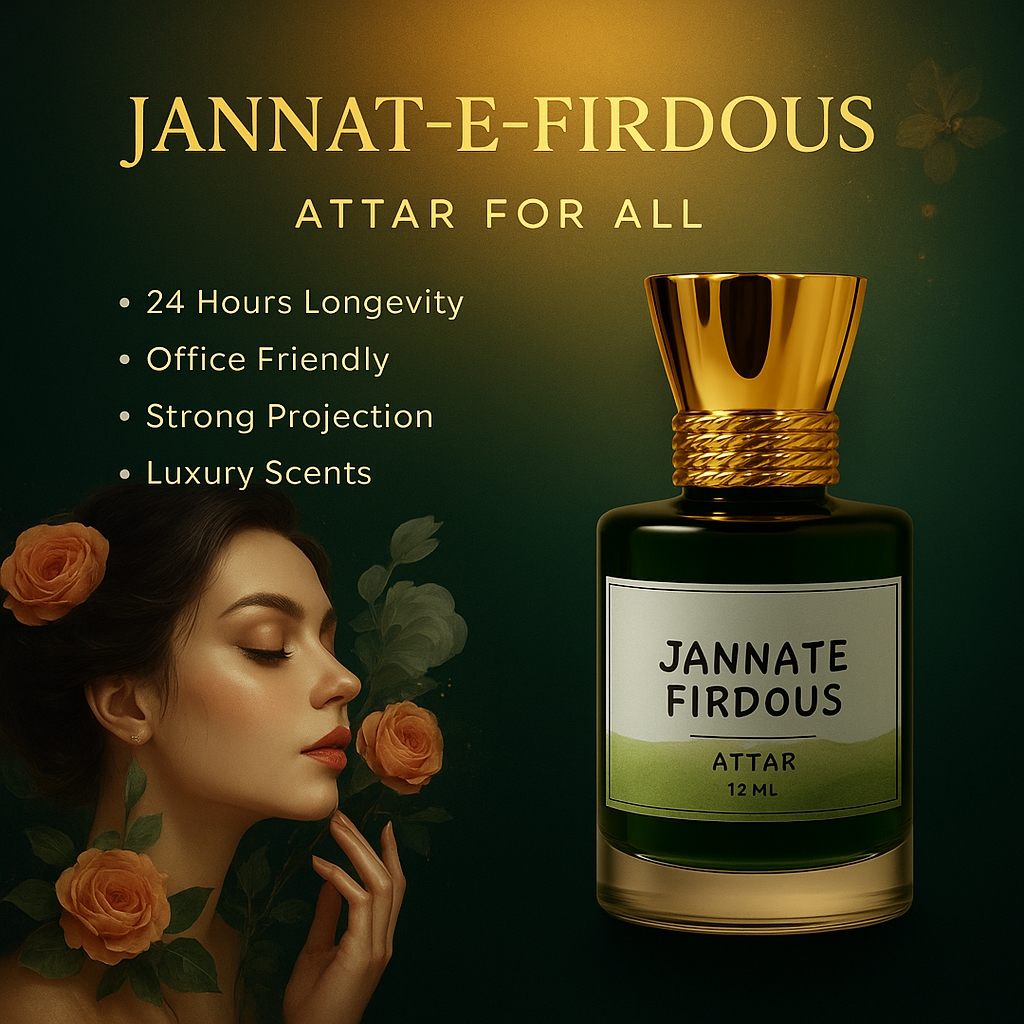 Jannat-E-Firdous Attar – Premium Arabic Long Lasting Alcohol-Free Fragrance