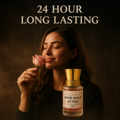 Rose Gold Attar – Premium 24-Hour Long Lasting Fragrance (12ML)