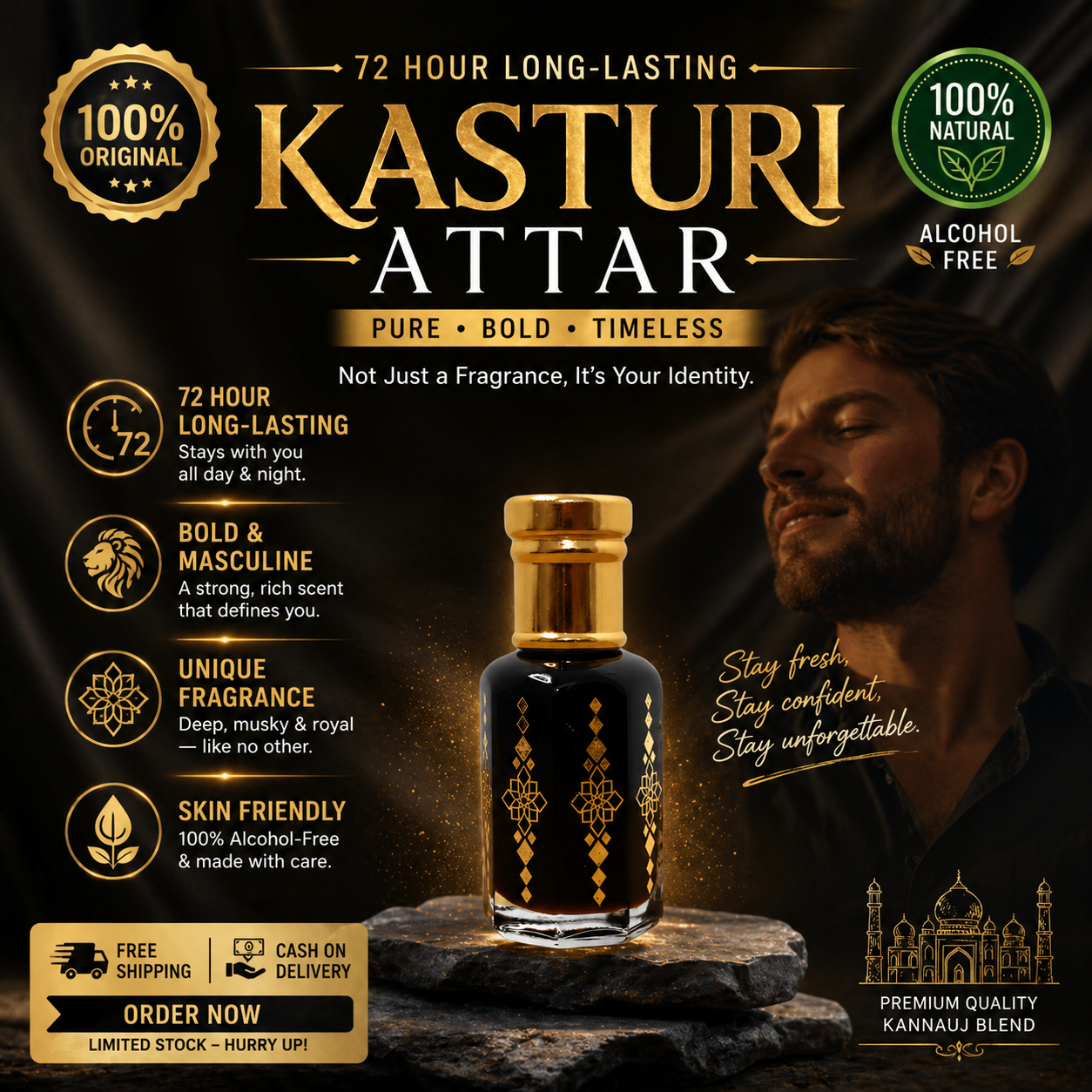Original Kasturi Attar – Long-Lasting & Exotic Musk Fragrance ✨