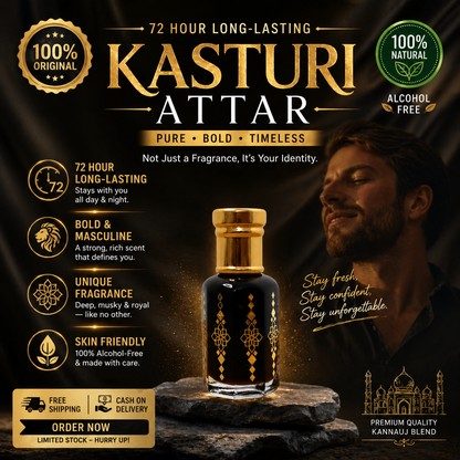 Original Kasturi Attar – Long-Lasting & Exotic Musk Fragrance ✨