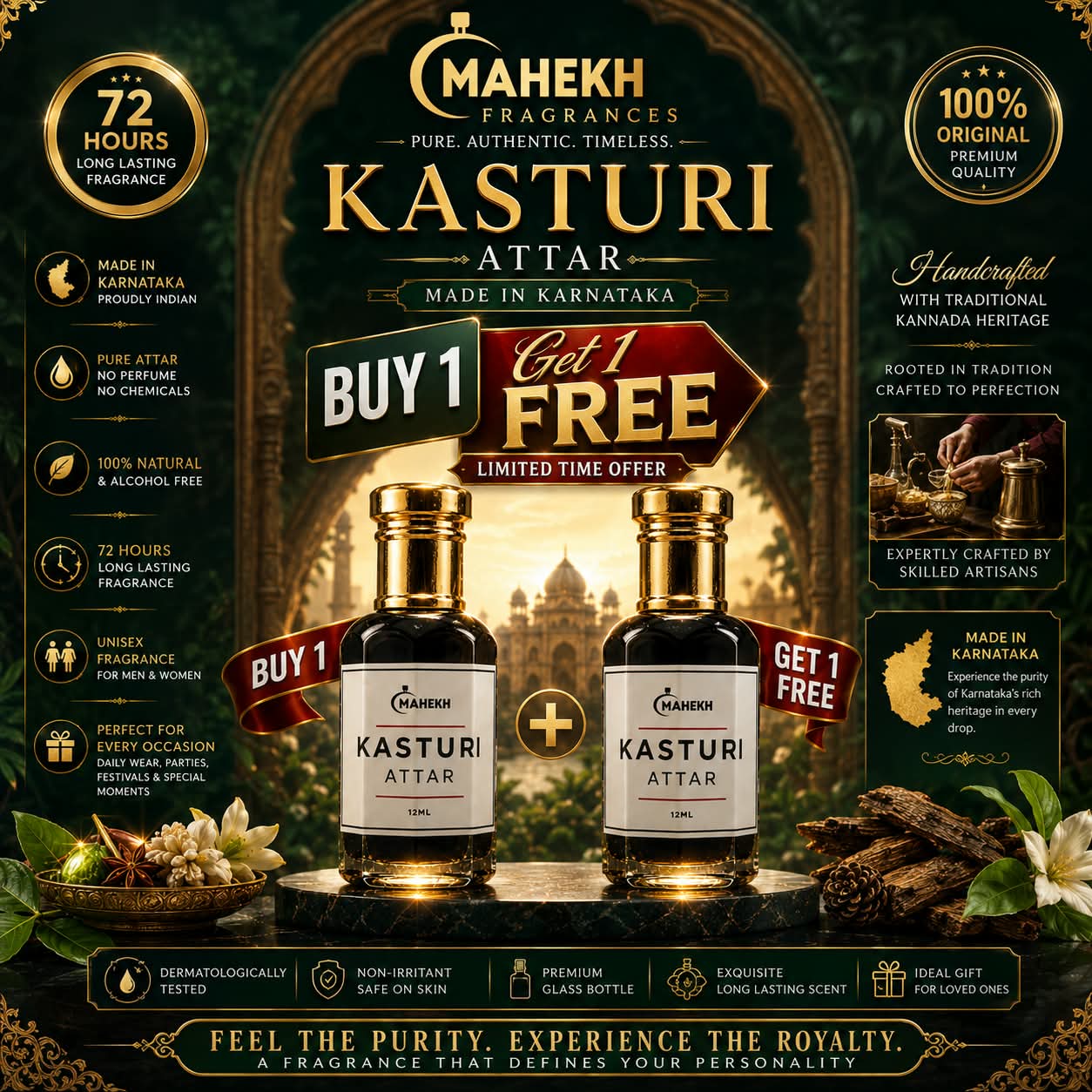 Original Kasturi Attar – Long-Lasting & Exotic Musk Fragrance ✨