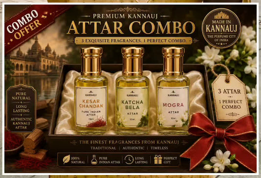 ✨ Mahekh Premium Attar Combo Set of 3 ✨ Katcha Bel, Kesar Chandan, Mogra